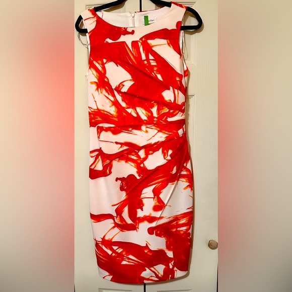 Calvin Klein Dresses & Skirts - Calvin Klein White and Orange Dress